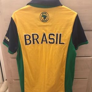 Nautica Collar Polo Shirt Brasil Theme Size Large